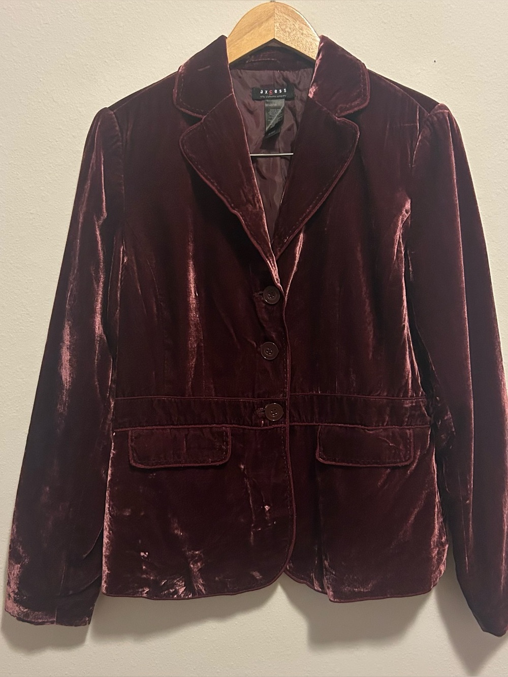 Y2K Axcess Women’s 10 Velvet Blazer Feminine Tailored Jacket